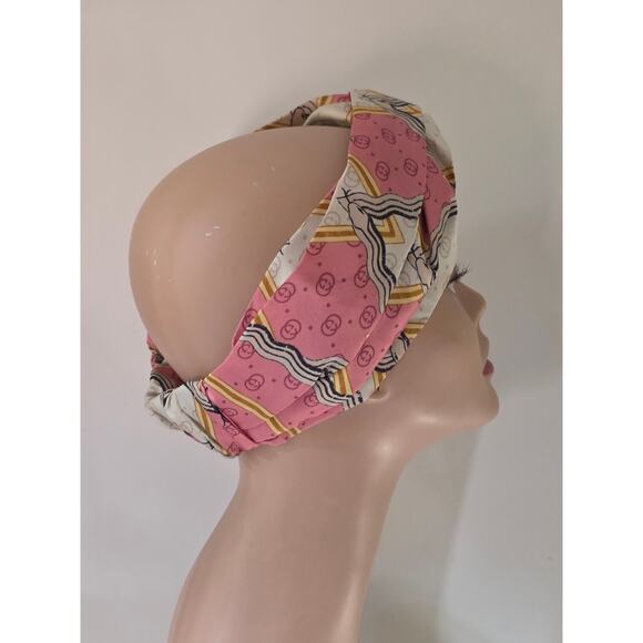 Gucci Beige pink multicolor GG Patterned Headband M sz